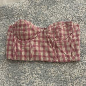 Zara Gingham Crop Top (1/2)